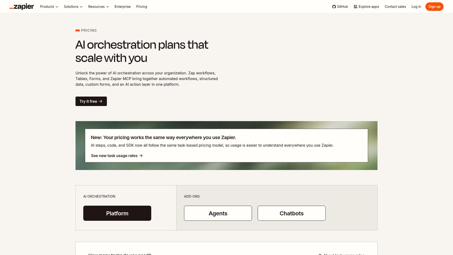 Zapier Professional pricing and workflow features