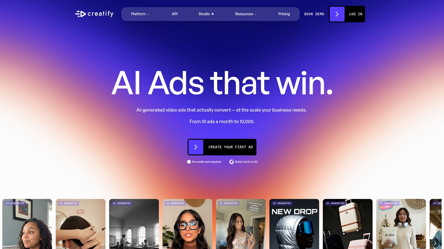 Creatify AI video ad generator pricing