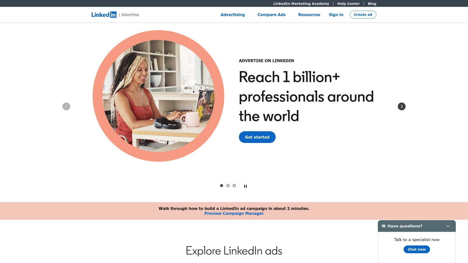 LinkedIn Accelerate advertising campaign workflow