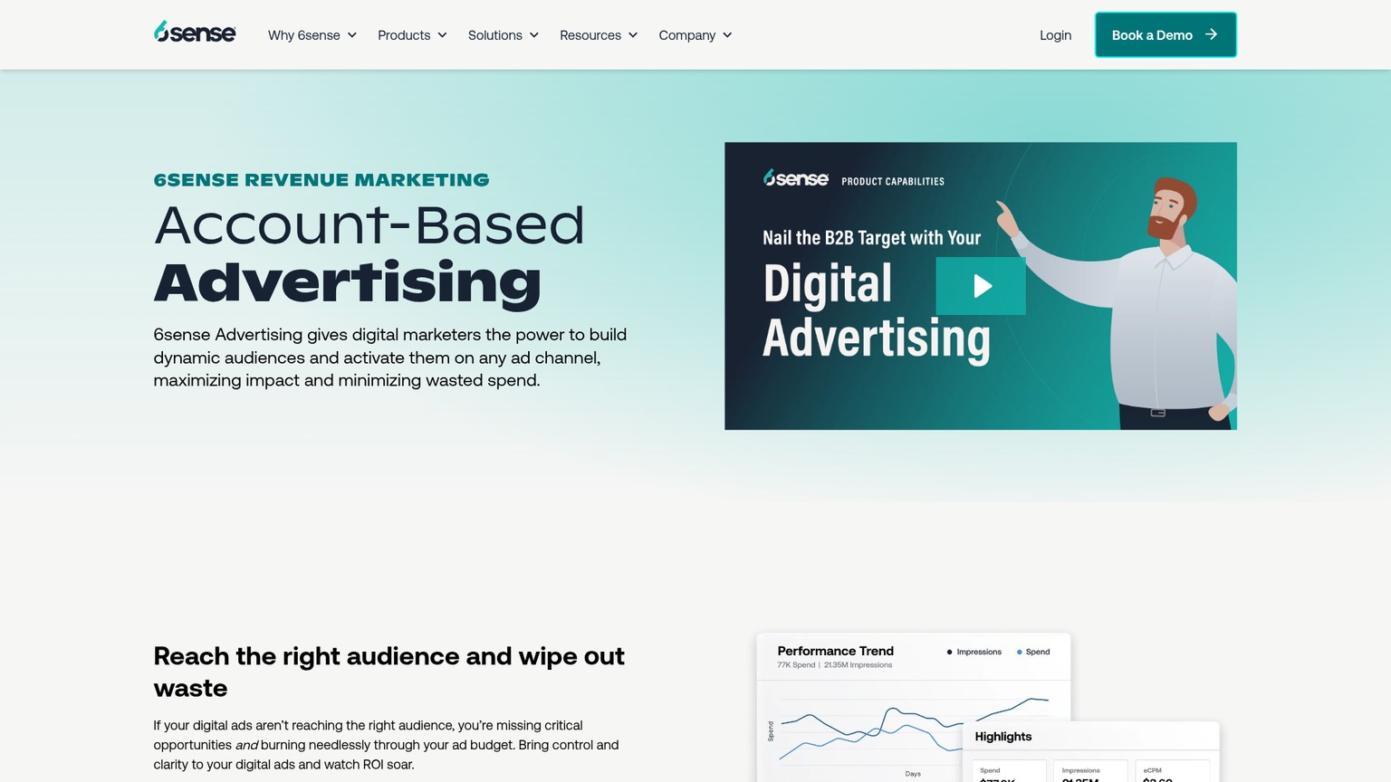 6sense Advertising platform and buying-stage capabilities