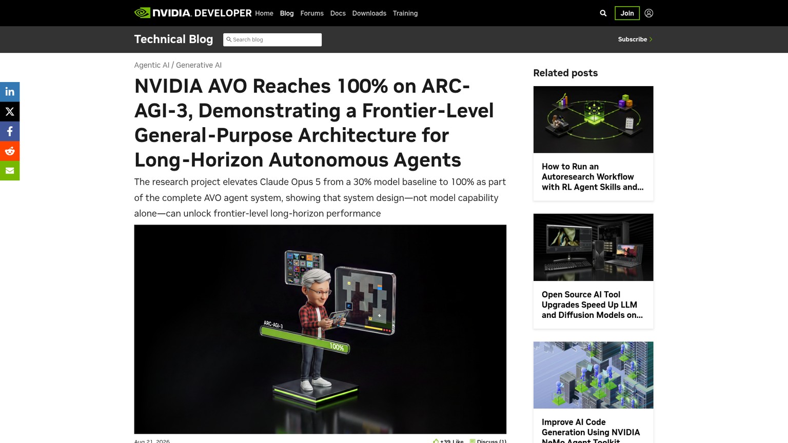 NVIDIA AVO research article showing its long-horizon agent results