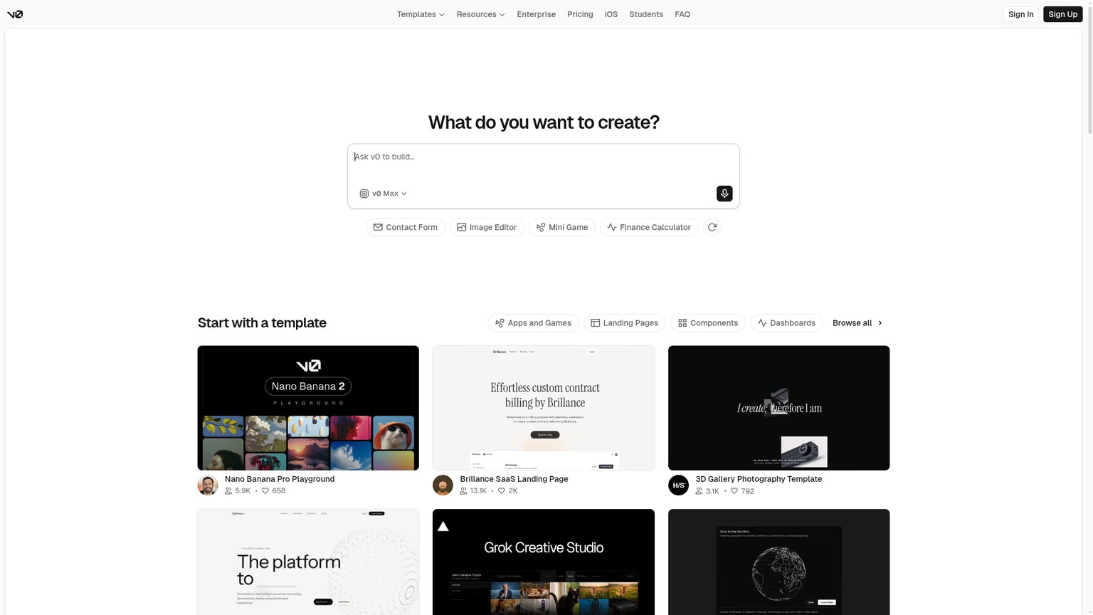 v0 screenshot