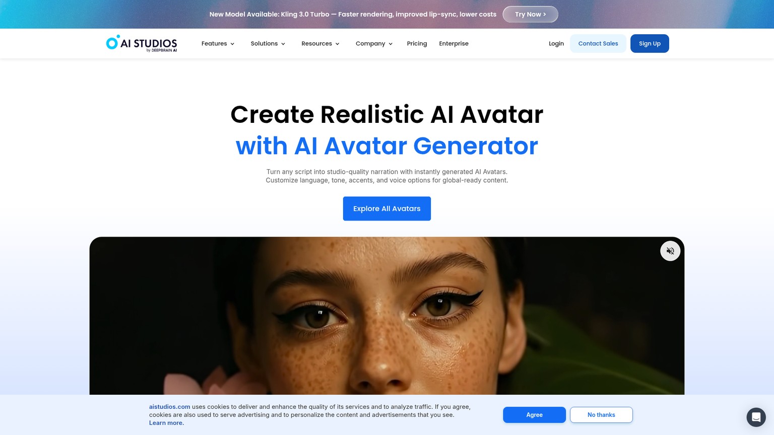 AI Studios avatar suite with custom, photo, product, and interactive avatars