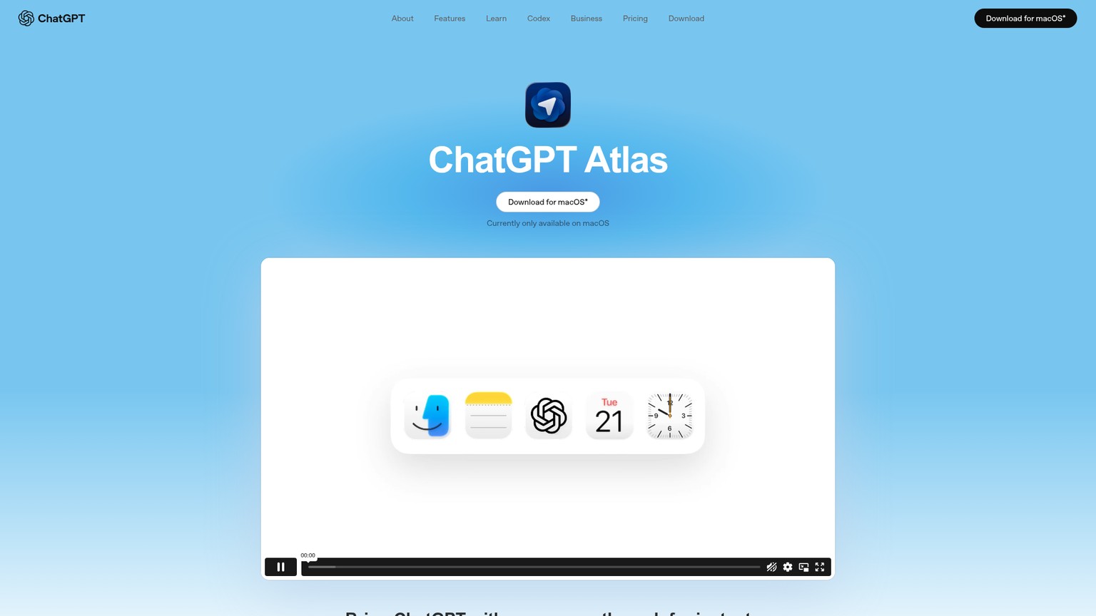 ChatGPT Atlas browser by OpenAI