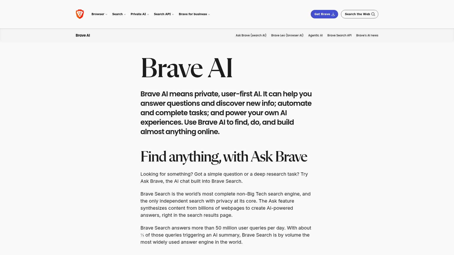 Brave browser AI features