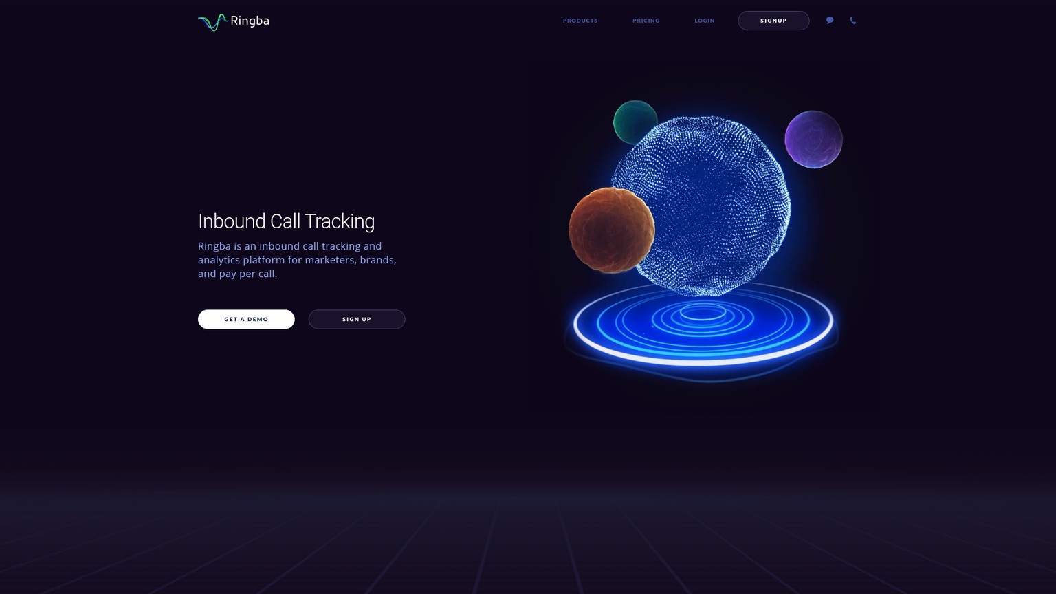 Ringba homepage screenshot