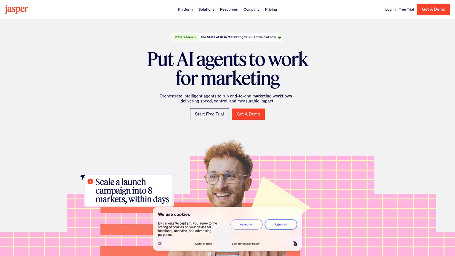 Jasper homepage screenshot