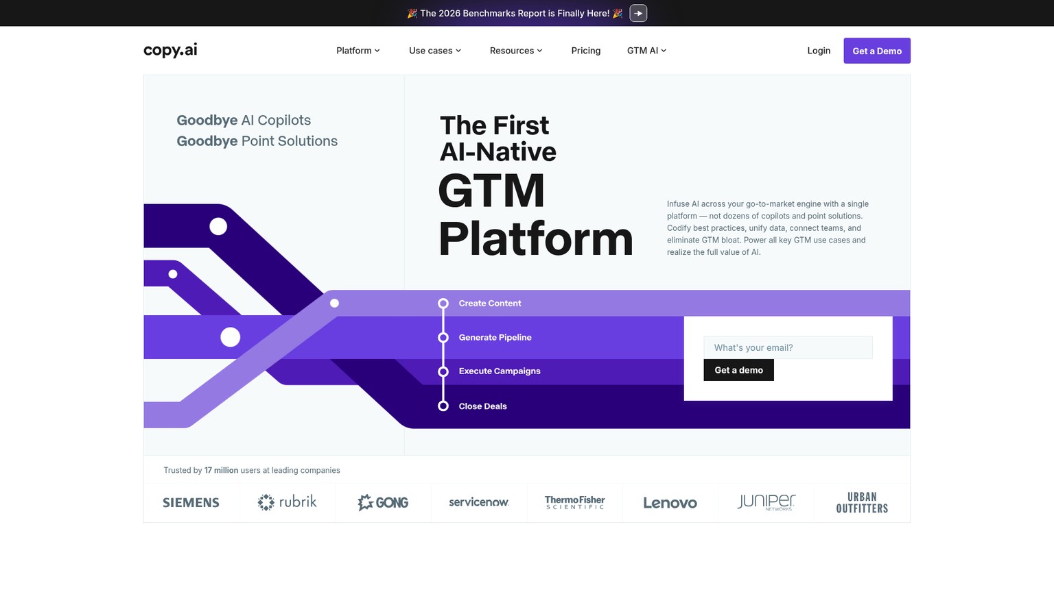 Copy.ai homepage screenshot