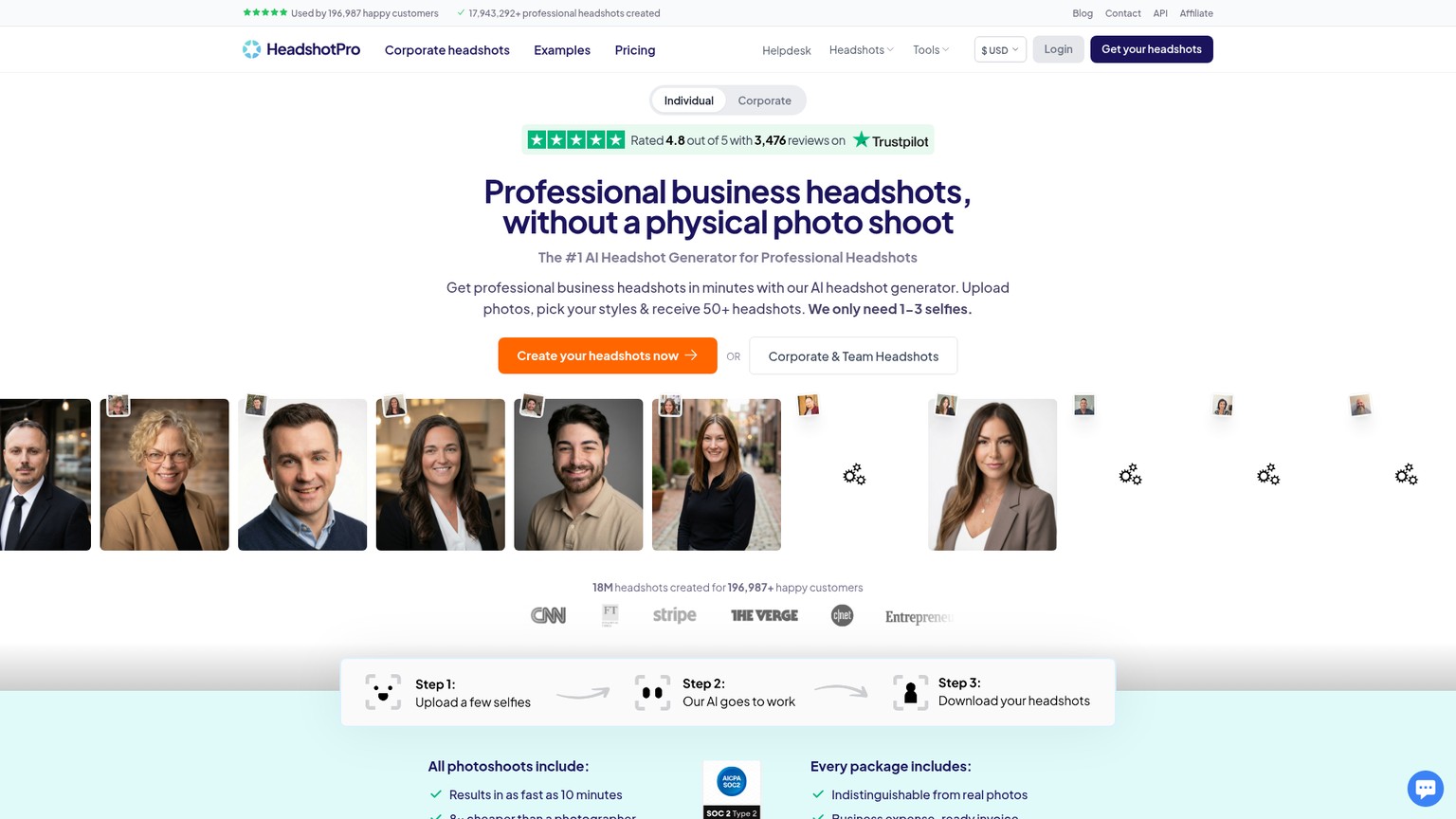 HeadshotPro screenshot