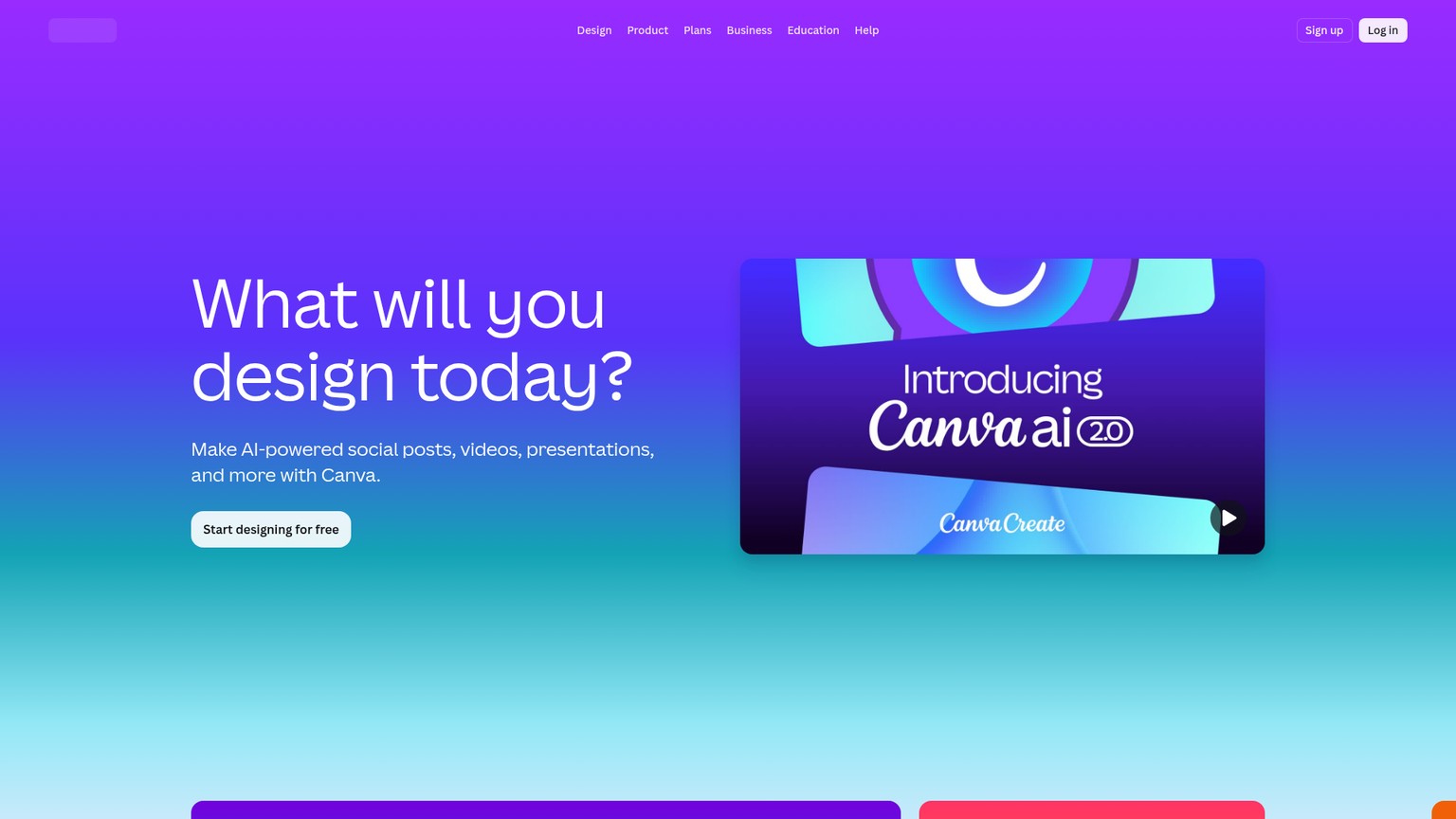 Canva homepage screenshot