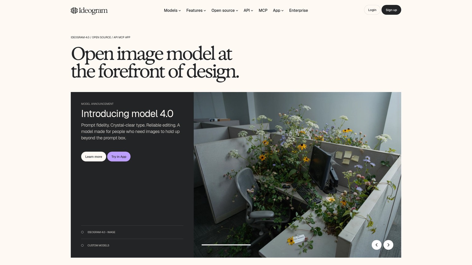 Ideogram homepage screenshot