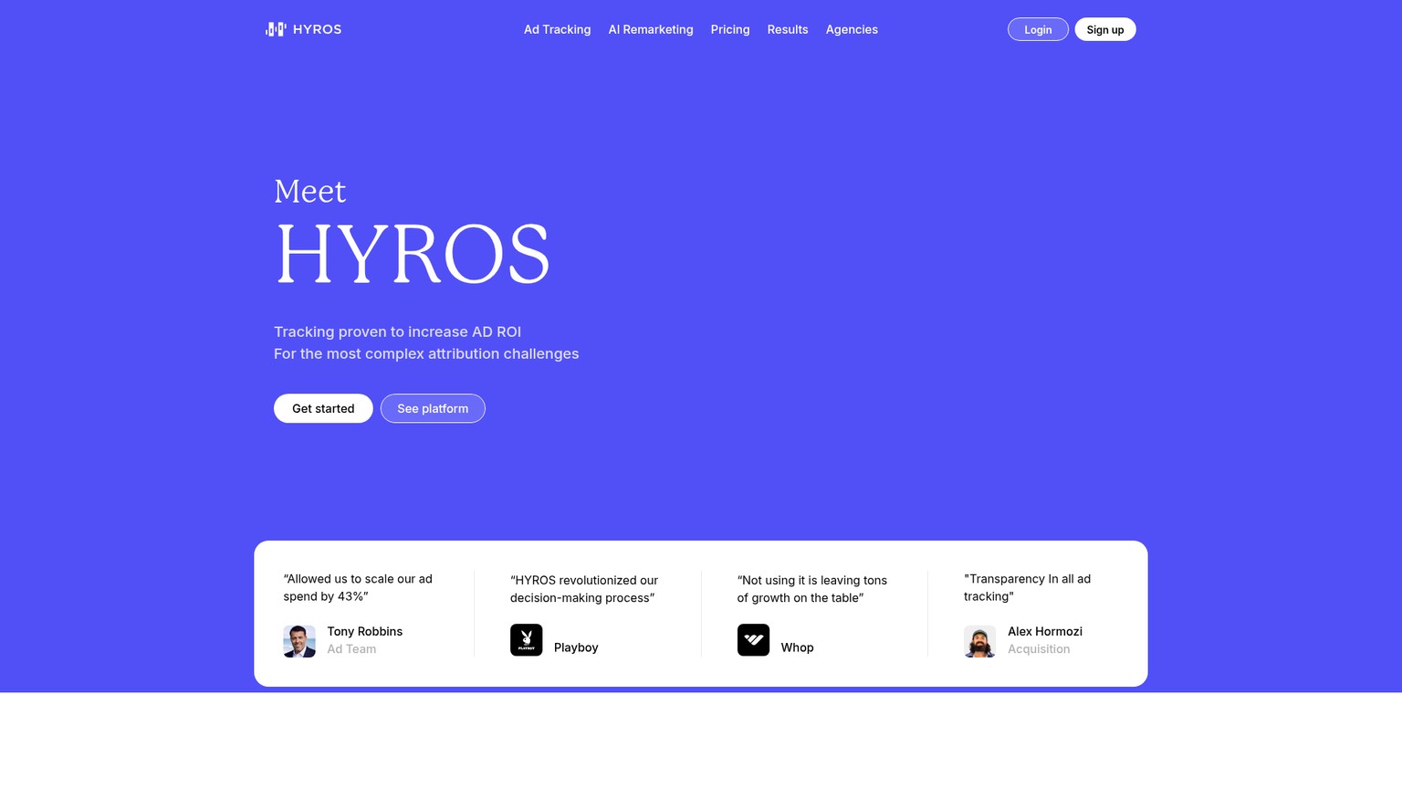 Hyros screenshot