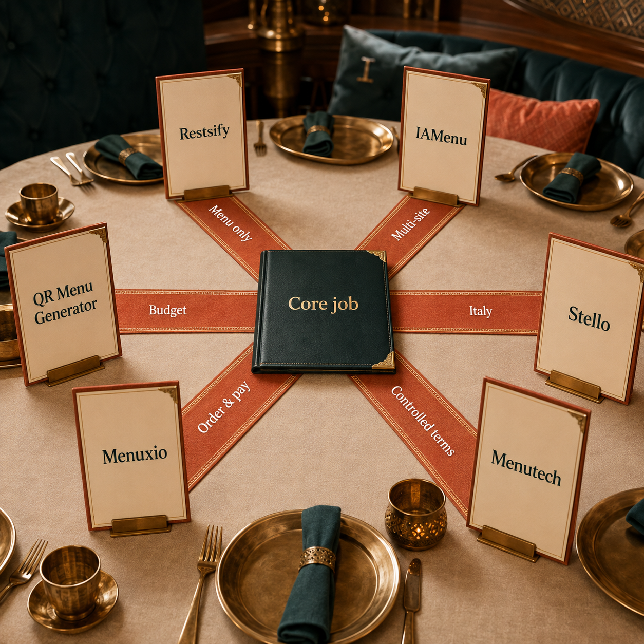 Diagrama de decisión que asigna herramientas de traducción de menús según la necesidad principal del restaurante