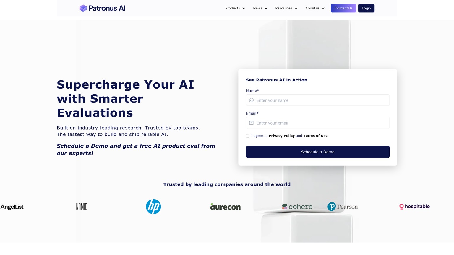 Patronus AI evaluator platform product page