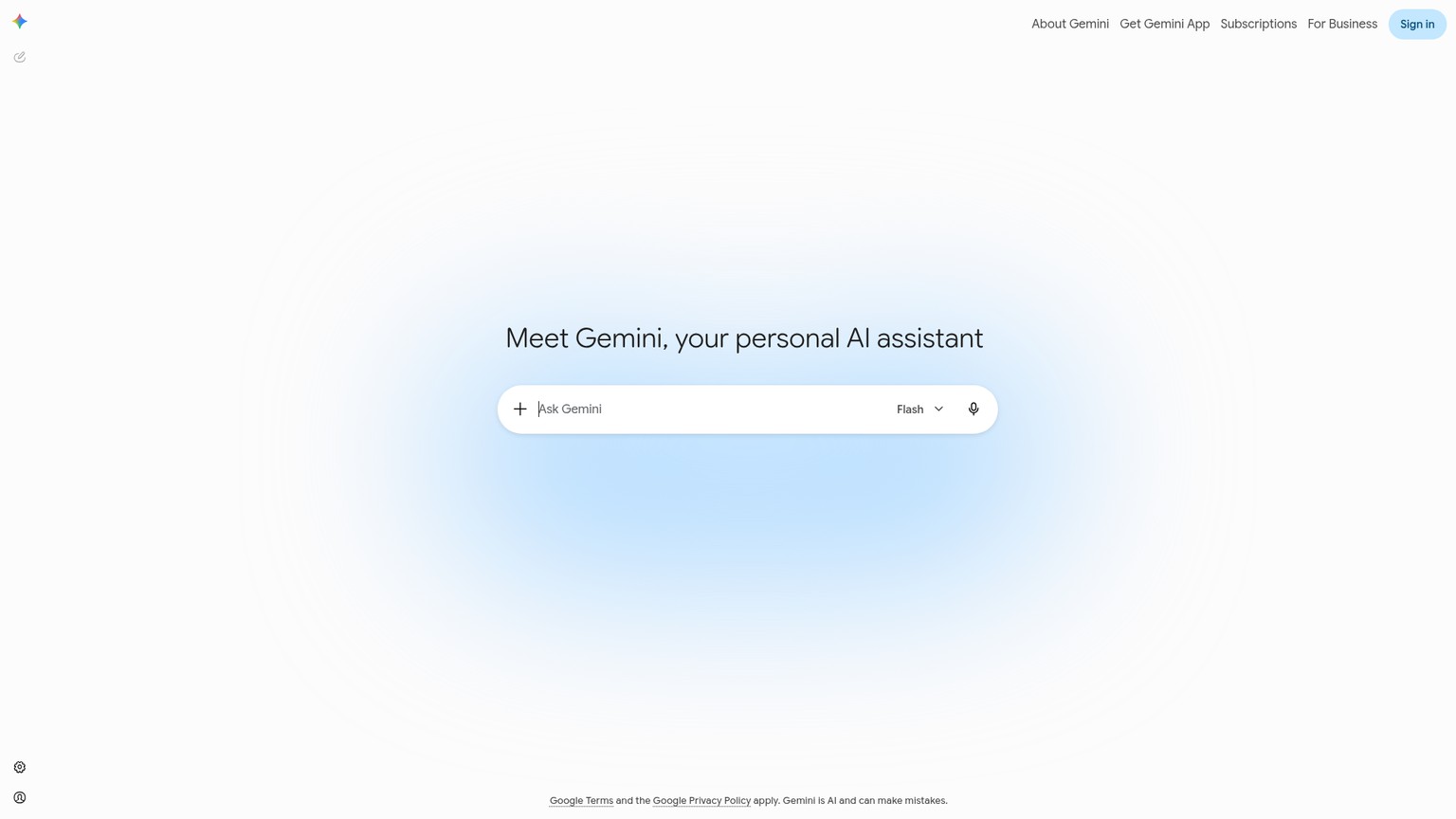 Google Gemini interface