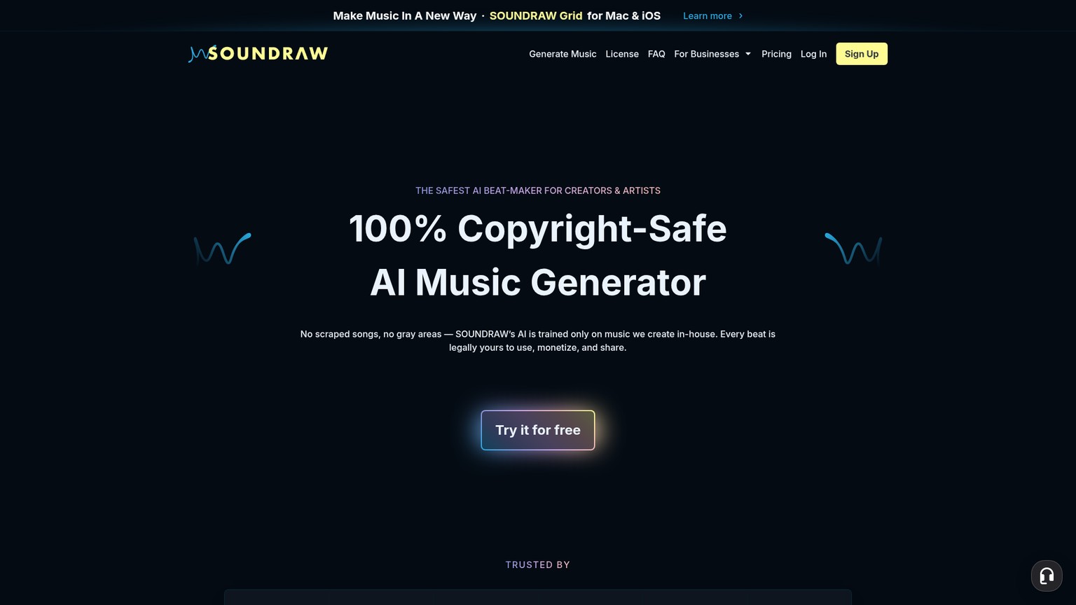 SOUNDRAW AI music generator for creating and editing background tracks and beats