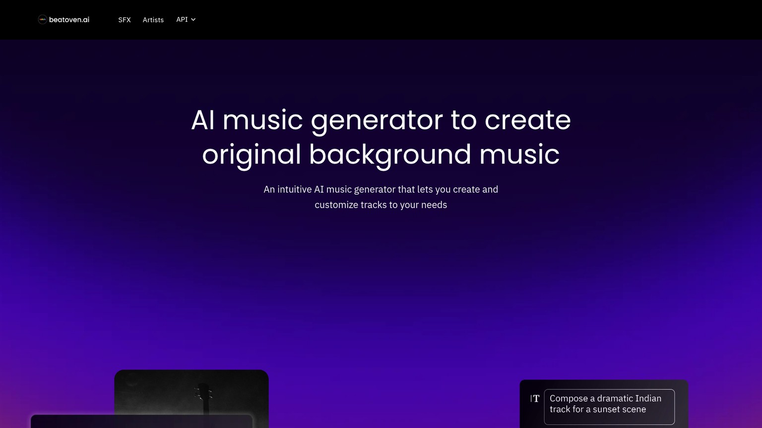 Beatoven Maestro AI background music and sound effects generator