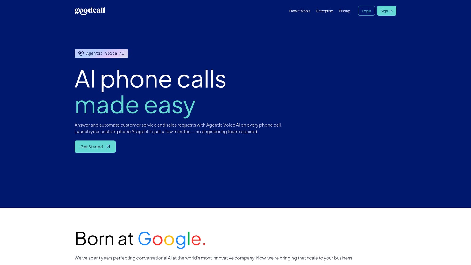 Goodcall AI phone agent screenshot