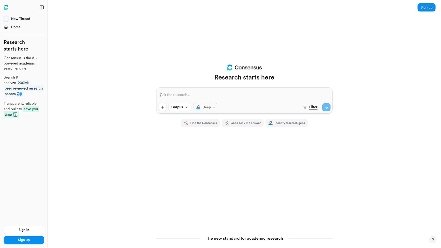 Consensus evidence search interface