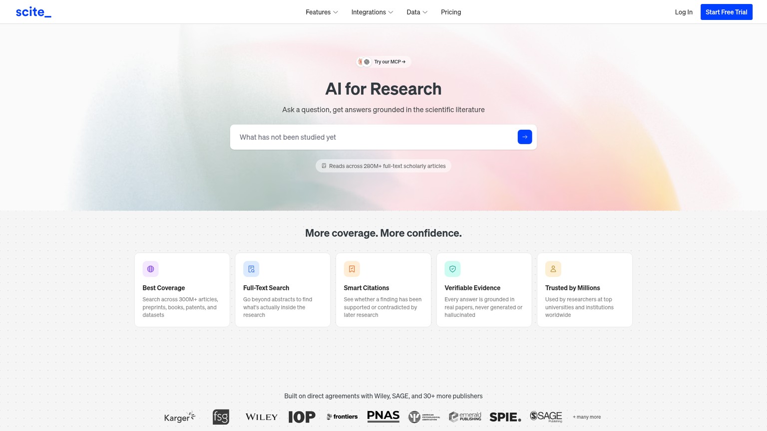 Scite Smart Citation research interface