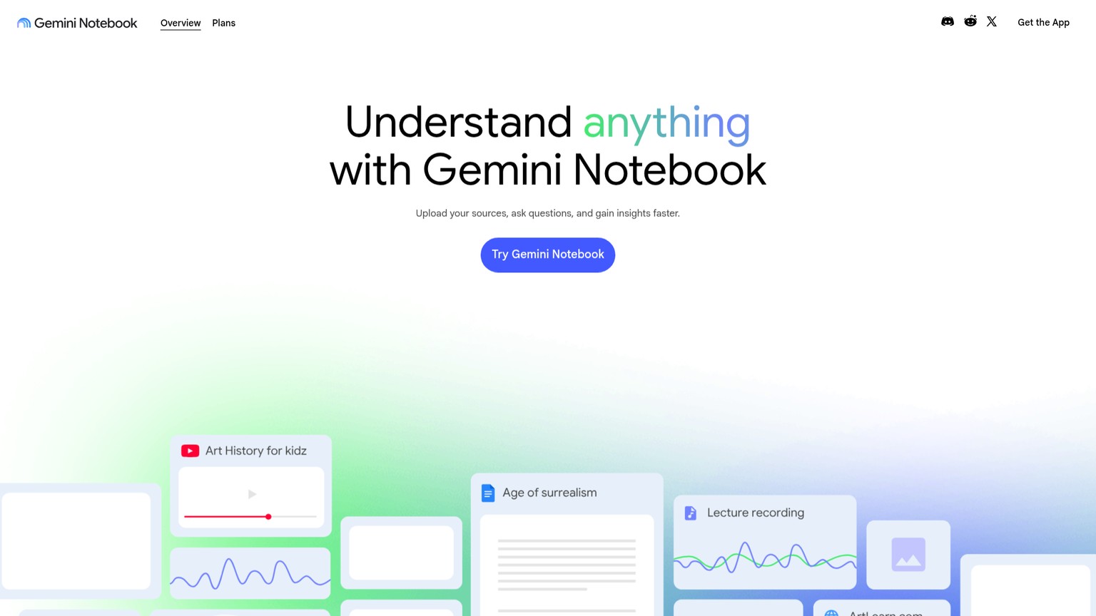 NotebookLM source-grounded research workspace
