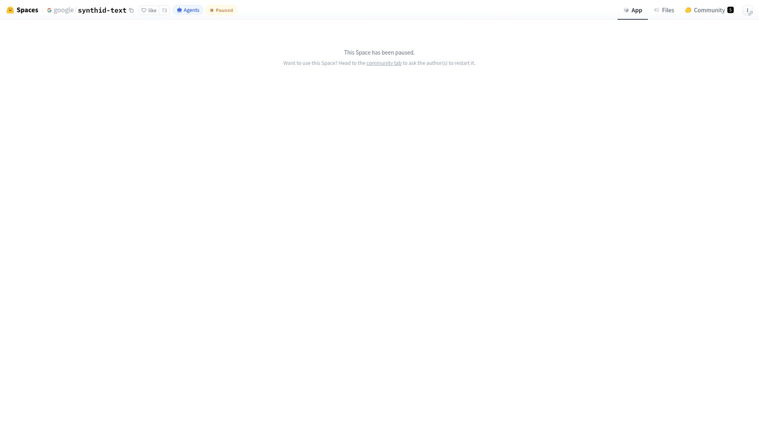 Hugging Face SynthID Text demonstration page