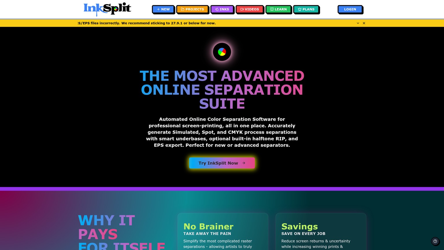 InkSplit browser workspace for automated screen-printing color separation