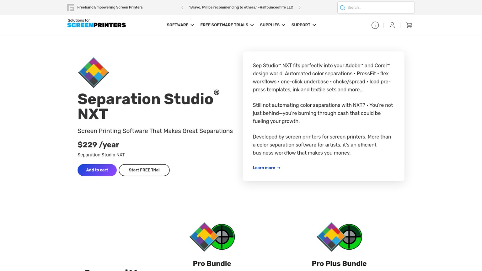 Separation Studio NXT screen-printing separation software product page