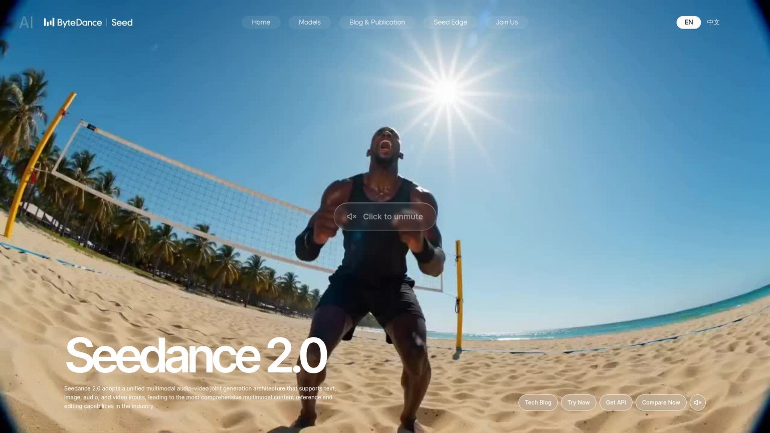 Página del modelo ByteDance Seedance 2.0