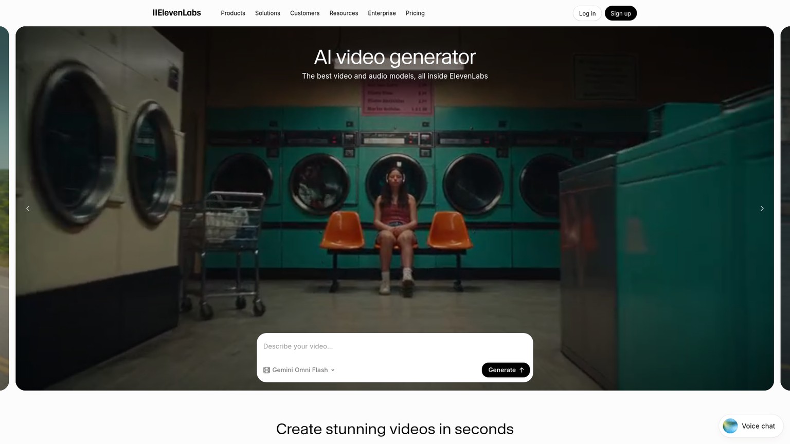 ElevenLabs Image and Video workspace with multiple generation models