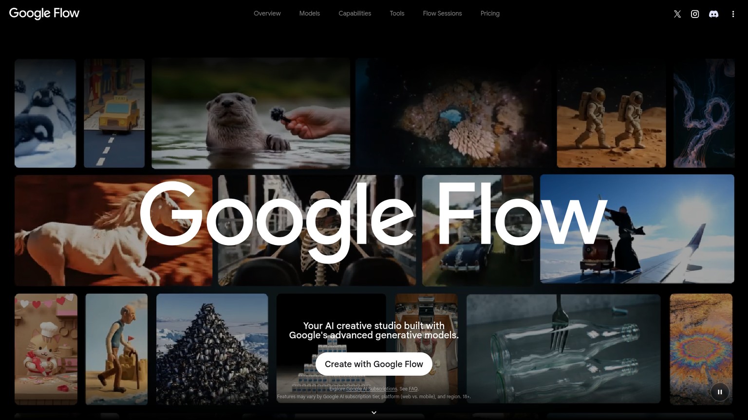 Google Flow AI filmmaking workspace