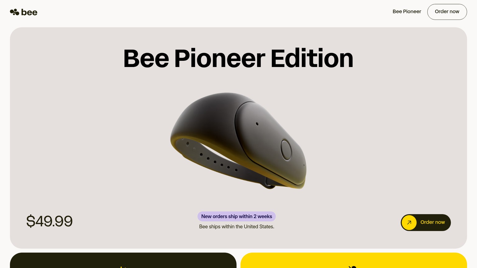 Bee Pioneer wearable product and current price