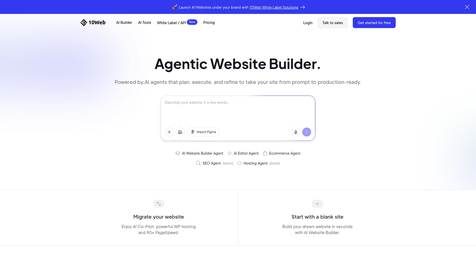10Web homepage