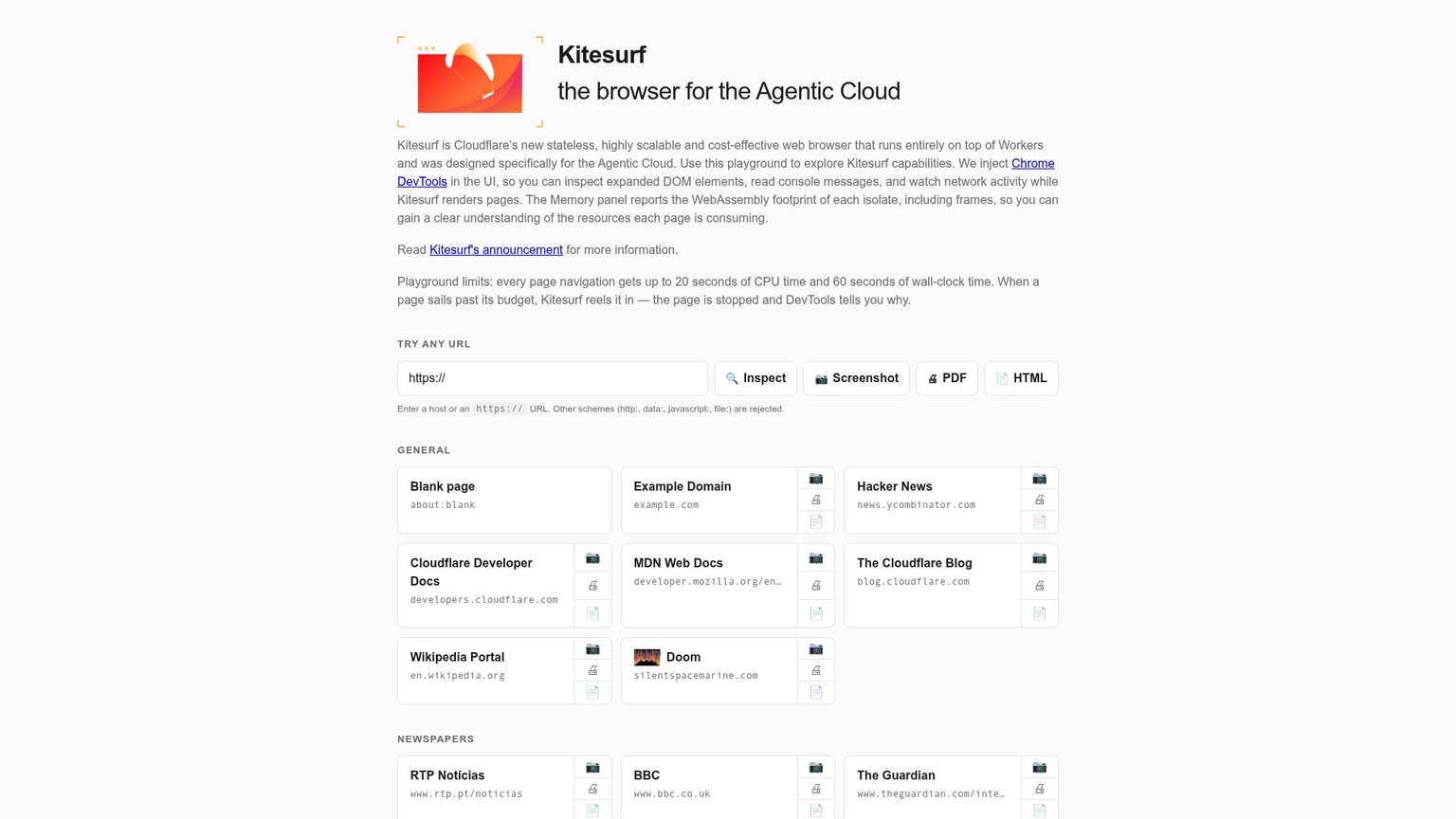 Cloudflare Kitesurf browser engine demo
