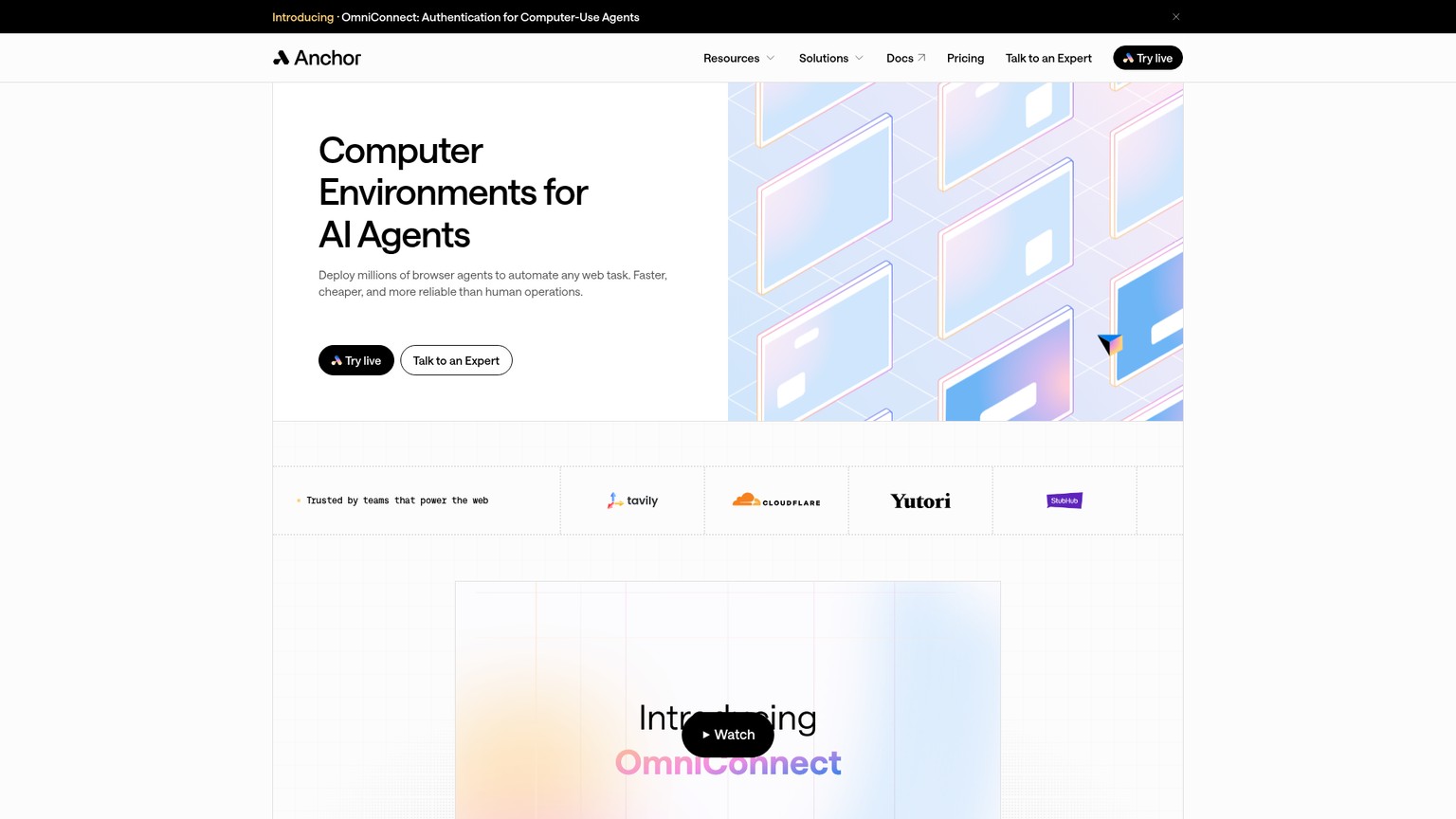 Anchor Browser remote browser platform homepage