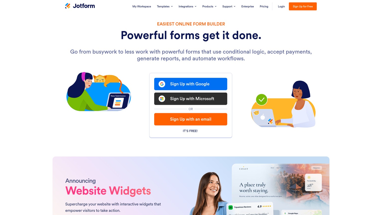 Jotform form builder and business workflow products