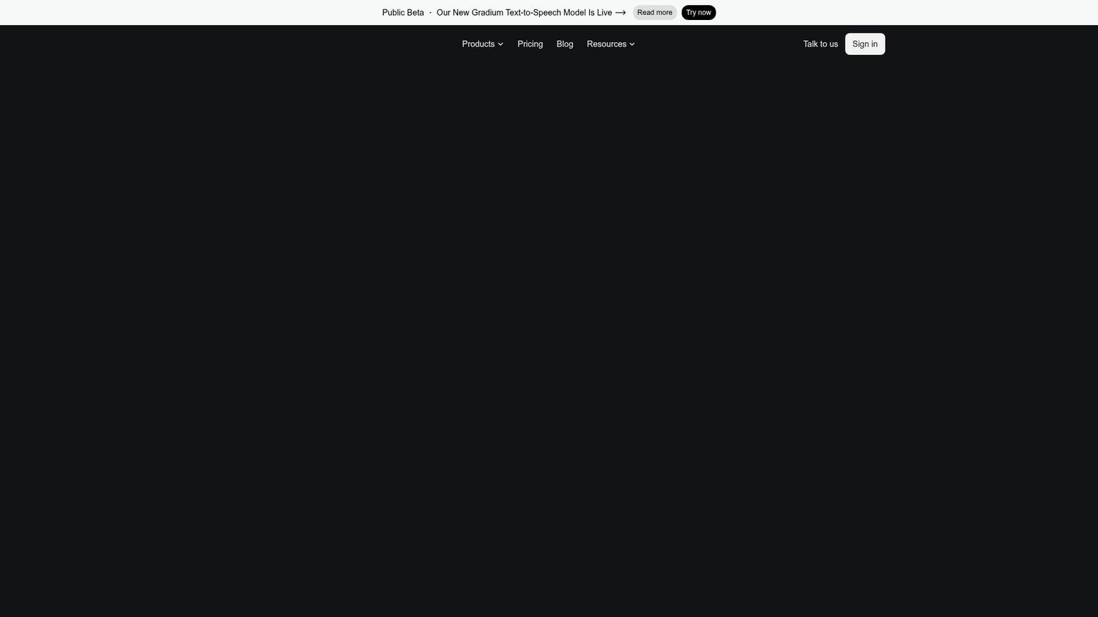 Gradium voice AI homepage