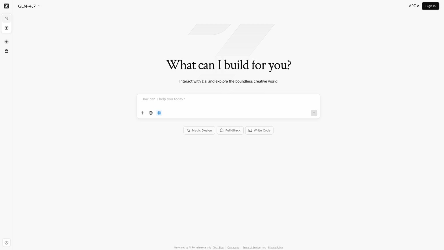 Z.ai GLM-5.2 product homepage