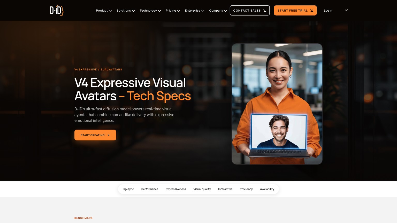 D-ID V4 Expressive Visual Avatars technical page
