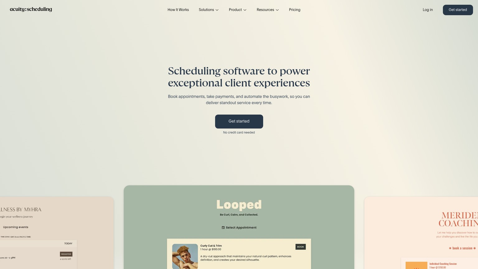 Acuity Scheduling appointment platform homepage
