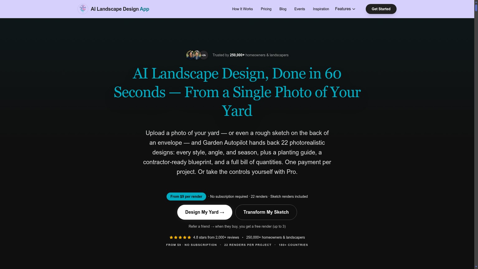Hadaa homepage showing project-pack landscape outputs and editing controls