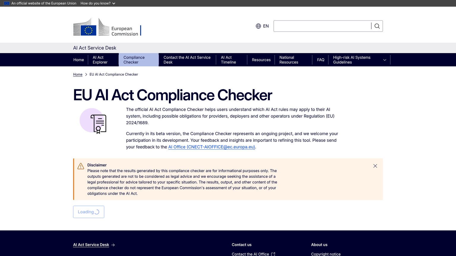 Official EU AI Act Compliance Checker