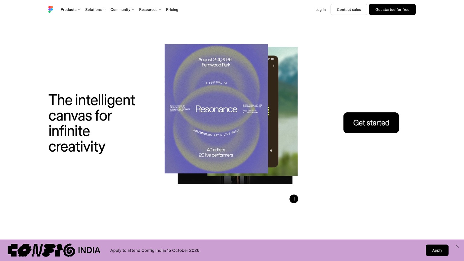 Figma collaborative product design homepage