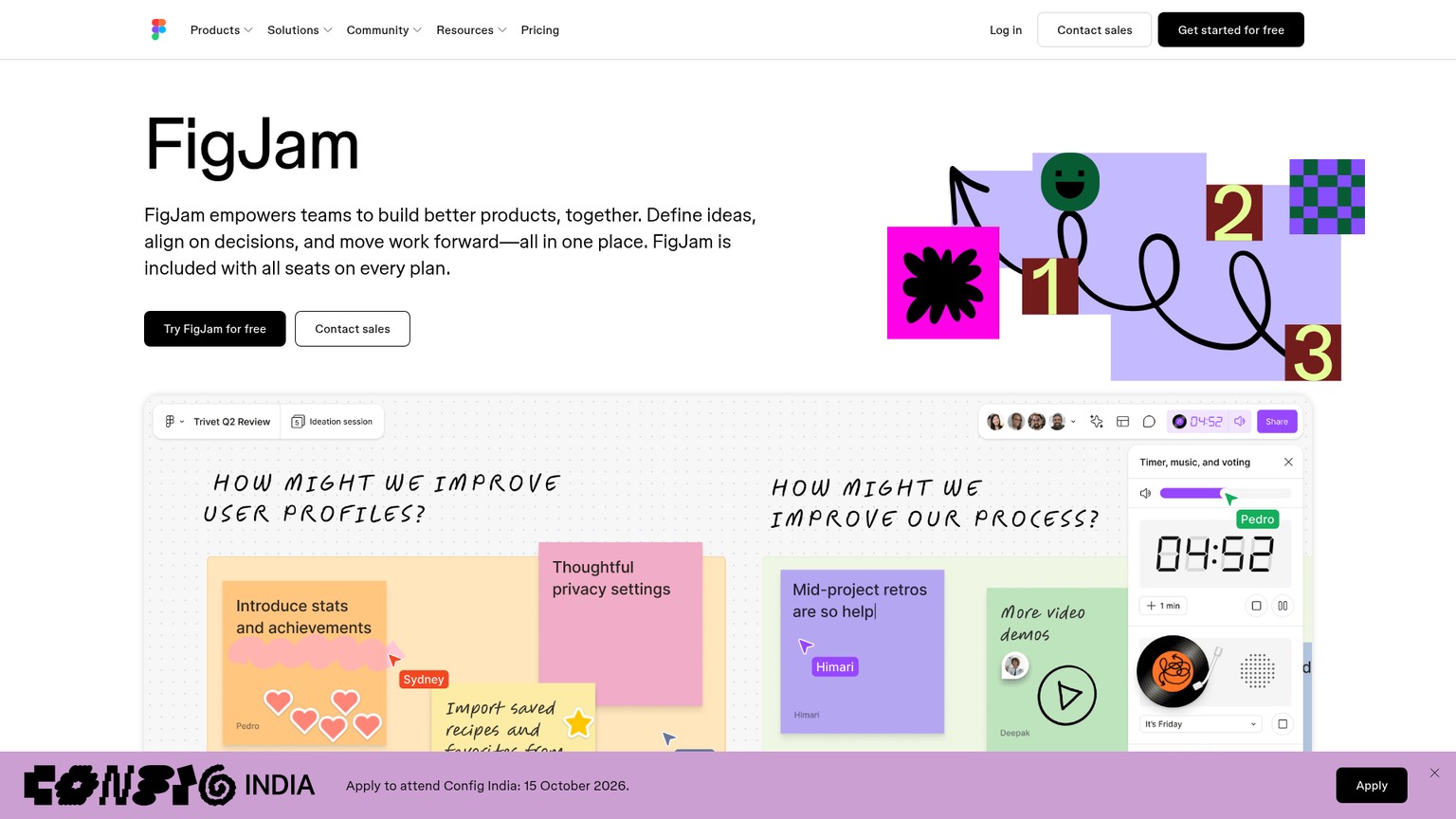 FigJam page showing collaborative whiteboarding, diagrams, and workshop templates