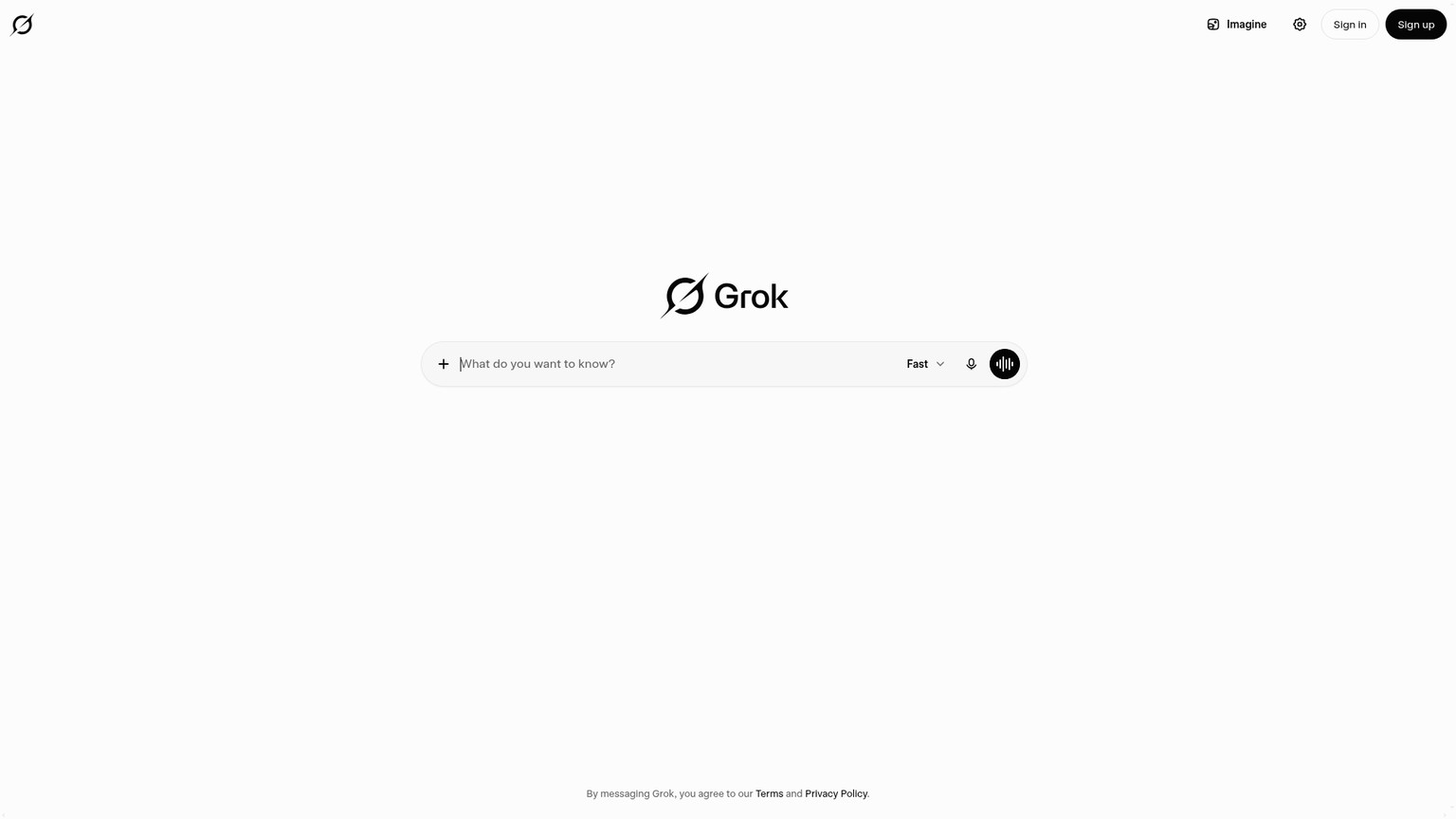 Grok by xAI chat interface
