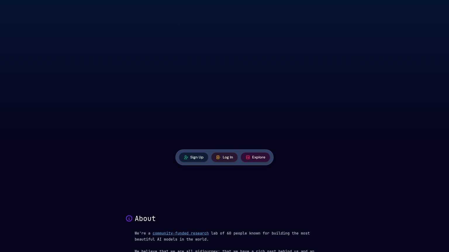 Midjourney homepage