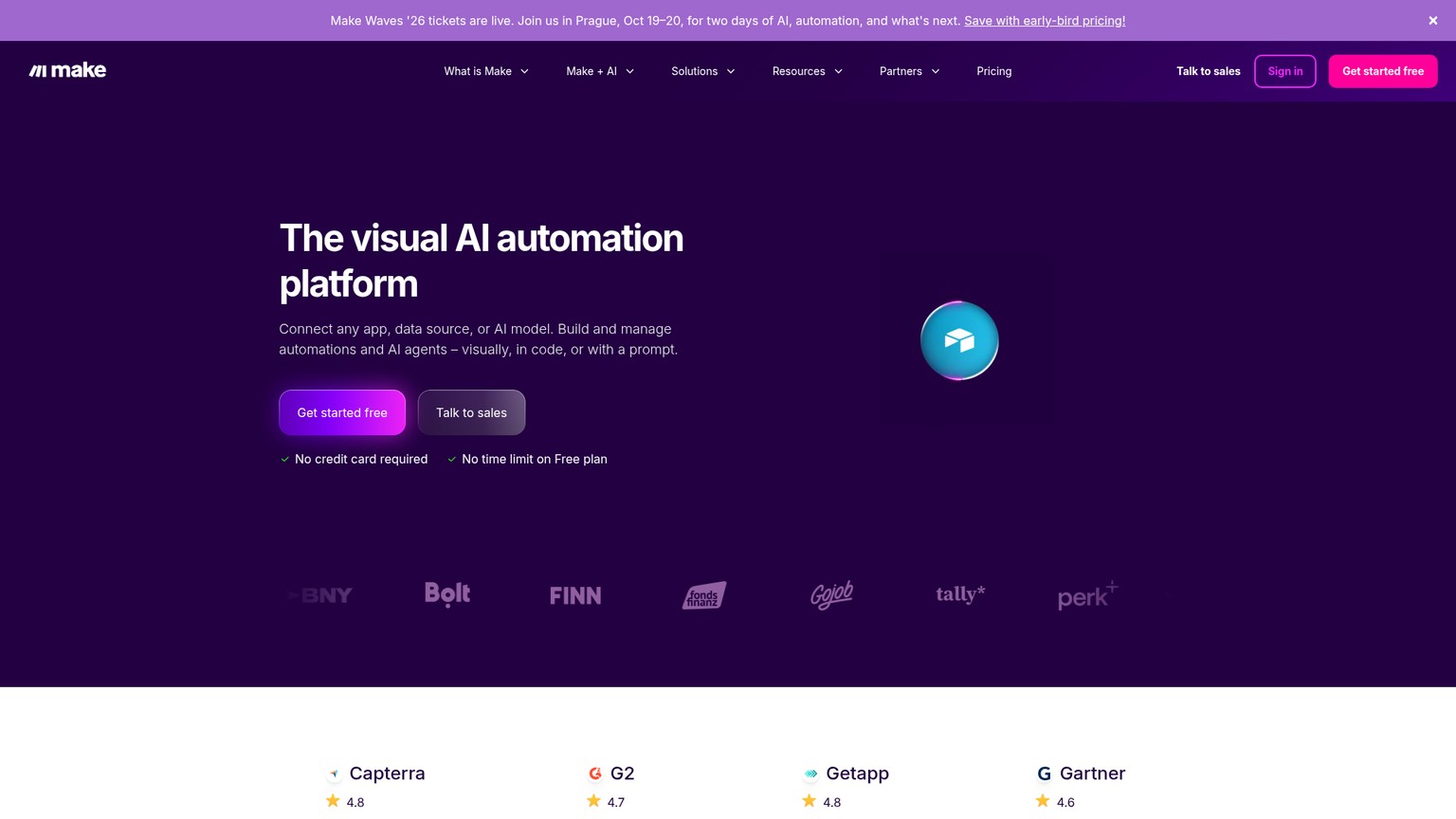 Make visual automation builder homepage