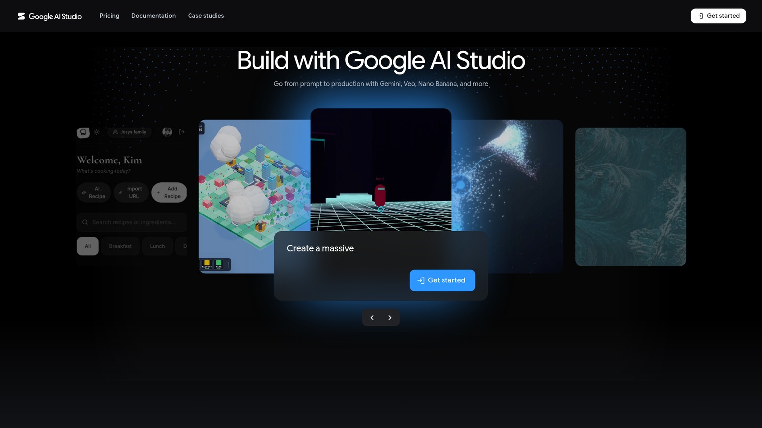 Google AI Studio, where you can try the Gemini image models for free