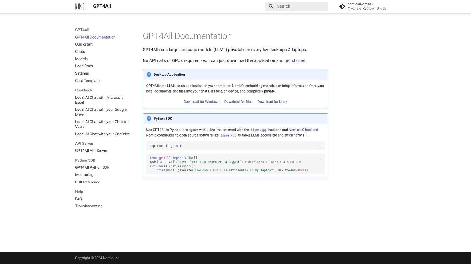 GPT4All local desktop application and LocalDocs workflow