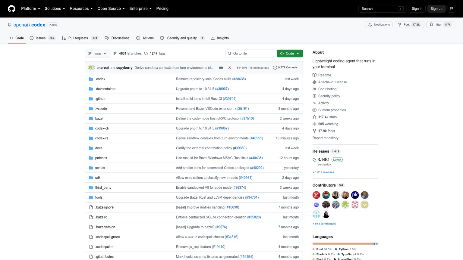 OpenAI Codex CLI open-source repository